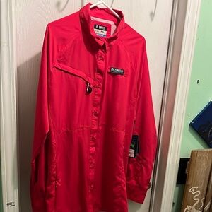 Magellan Outdoors Red and Pink Long Sleeve Tee XXL